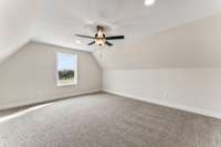 The large bonus room located over the garage is the perfect place for noise and activities! Plus, you can't beat the sunrise views!