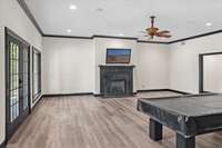 Lower Level Family Room with Fireplace