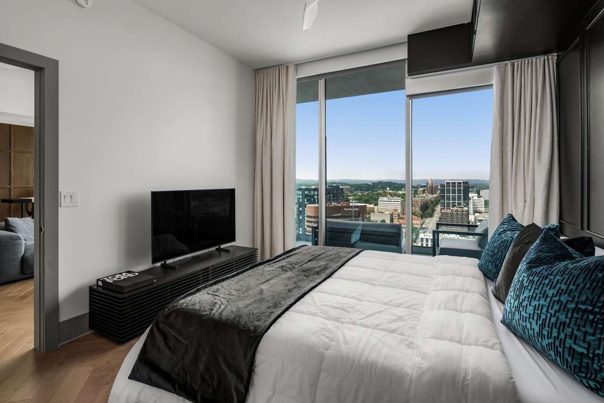 Bedroom connects to porch