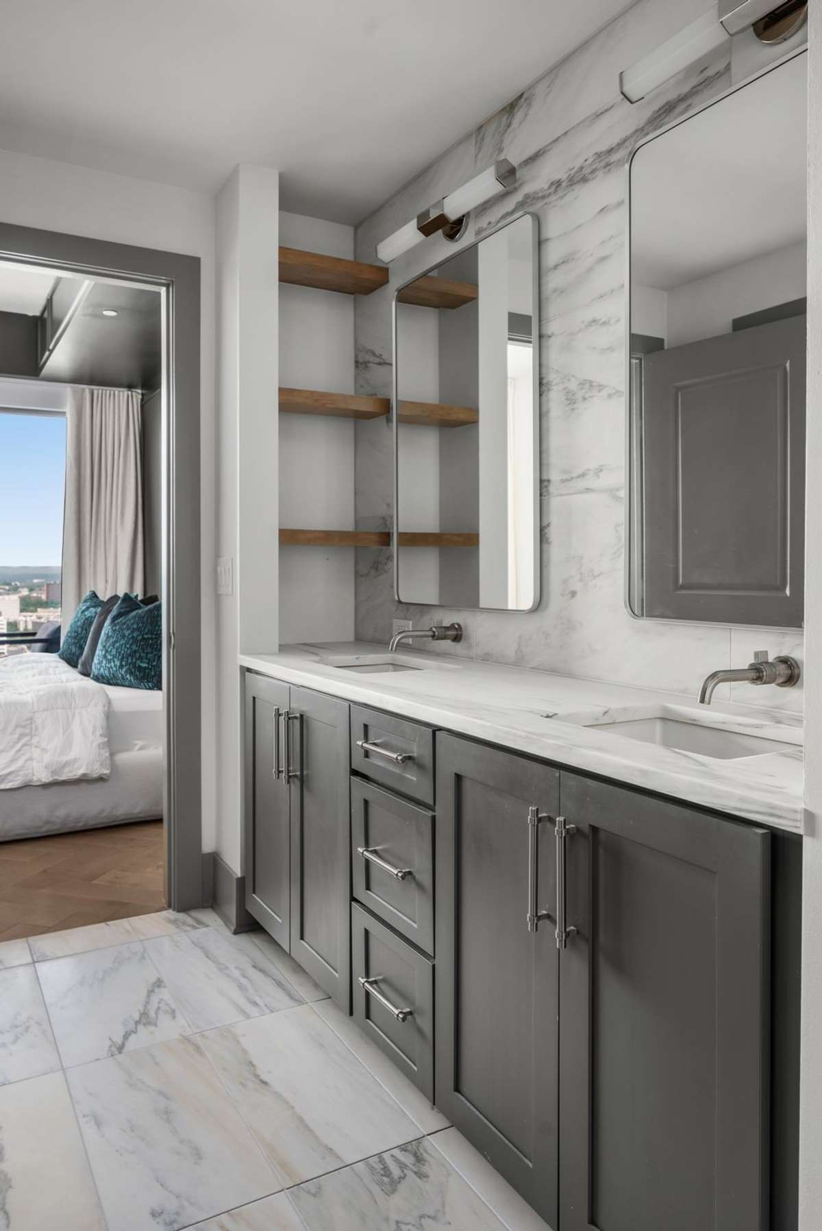 Marble vanity and flooring