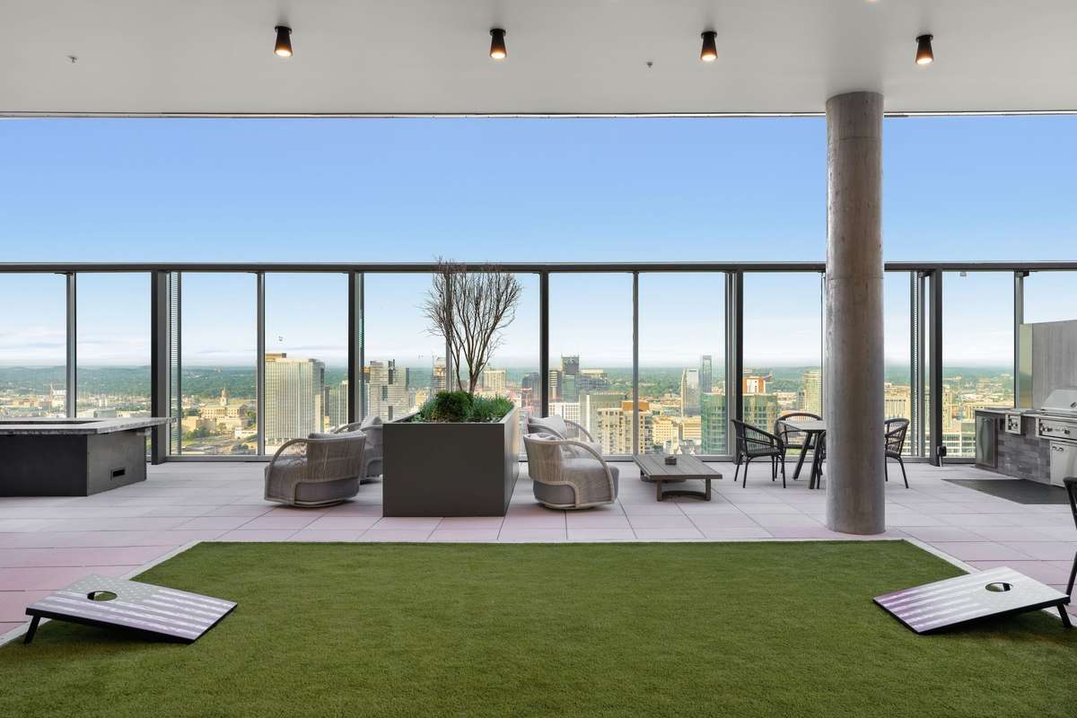 Rooftop turfed outdoor game space