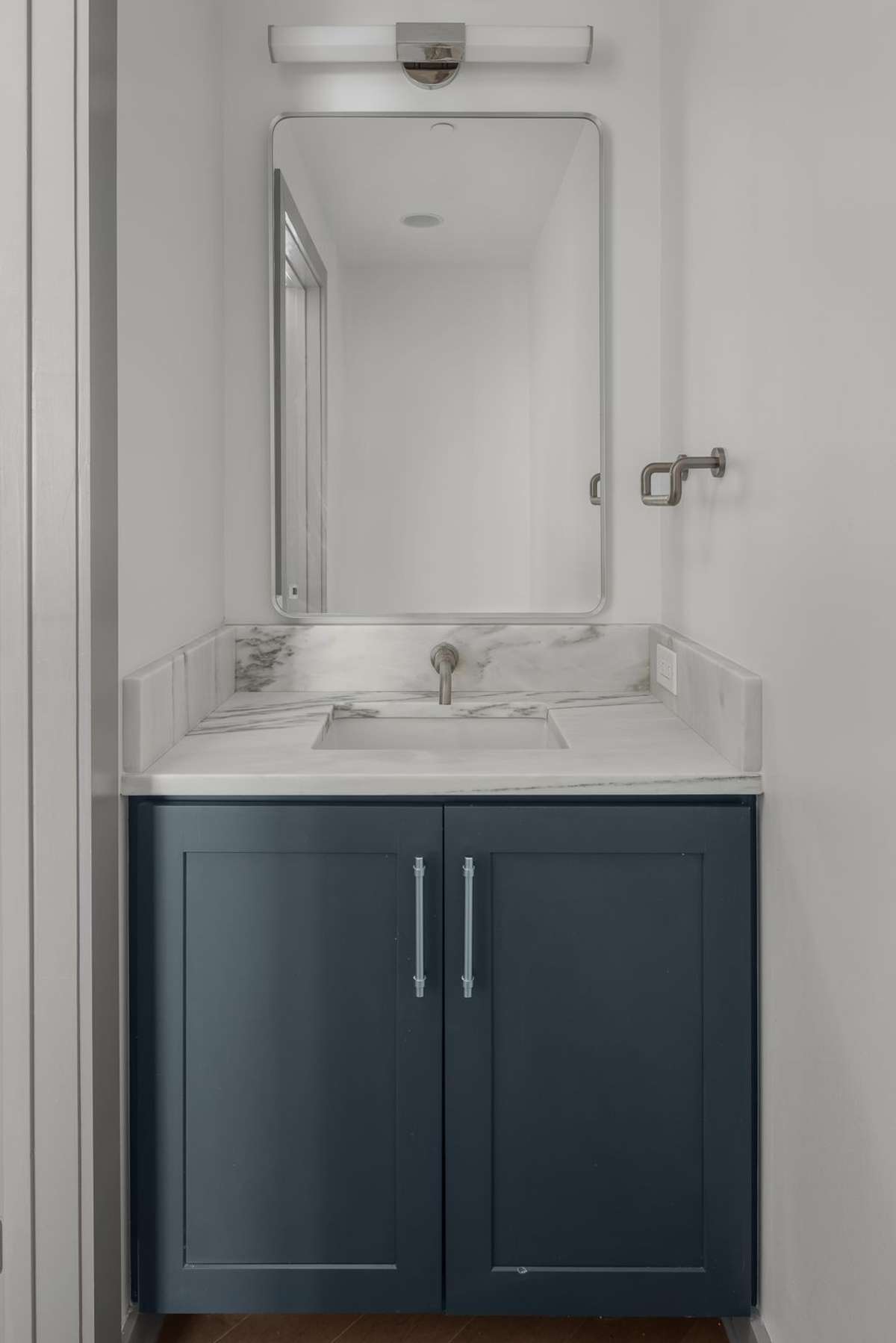 Half bath connected to the den