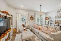 Beautiful natural light in the living space.