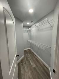 walk in closet in master bedroom