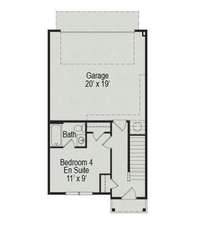 1st floor layout with main level 4th bedroom option.