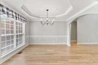 Another view of the dining room, which is open to the living room.