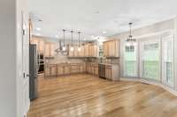 The breakfast room is conveniently located off the kitchen.