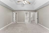 The 2nd bedroom located at the top of the stairs is the largest with ensuite bath.