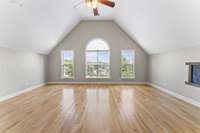 Another view of the bonus room overlooking the front lawn.