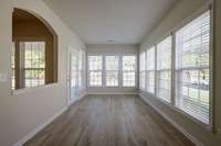 So many windows make a bright and airy space