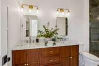 Marble top double sink vanity