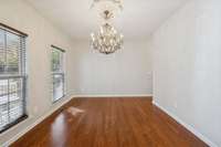 Wood plantation blinds at the windows