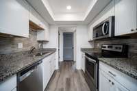 Kitchen, stain steal appliances