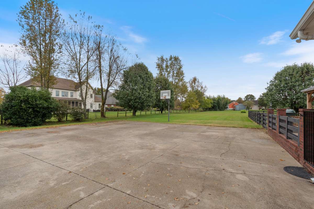 Plenty of room for parking or playing a game of basketball.