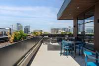 5th Floor amenity area outside deck with great views of the Nashville Skyline.