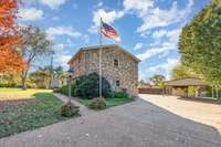 Large driveway and carport