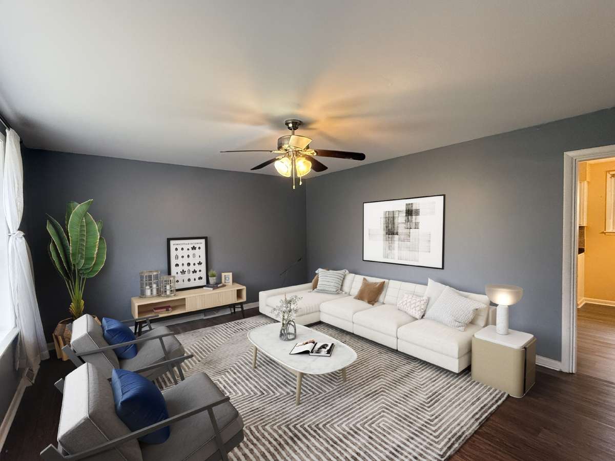 Virtually staged main living room area