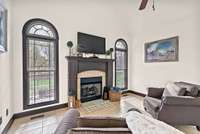 Cozy sitting area w/ gas fireplace