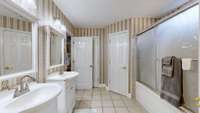 Double sinks in Primary Bath and Tub/Shower Combo.