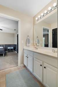 Jack and Jill bathroom with double sink vanity