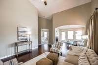 This inviting area is perfect for relaxing, entertaining, or enjoying the open and airy ambiance.