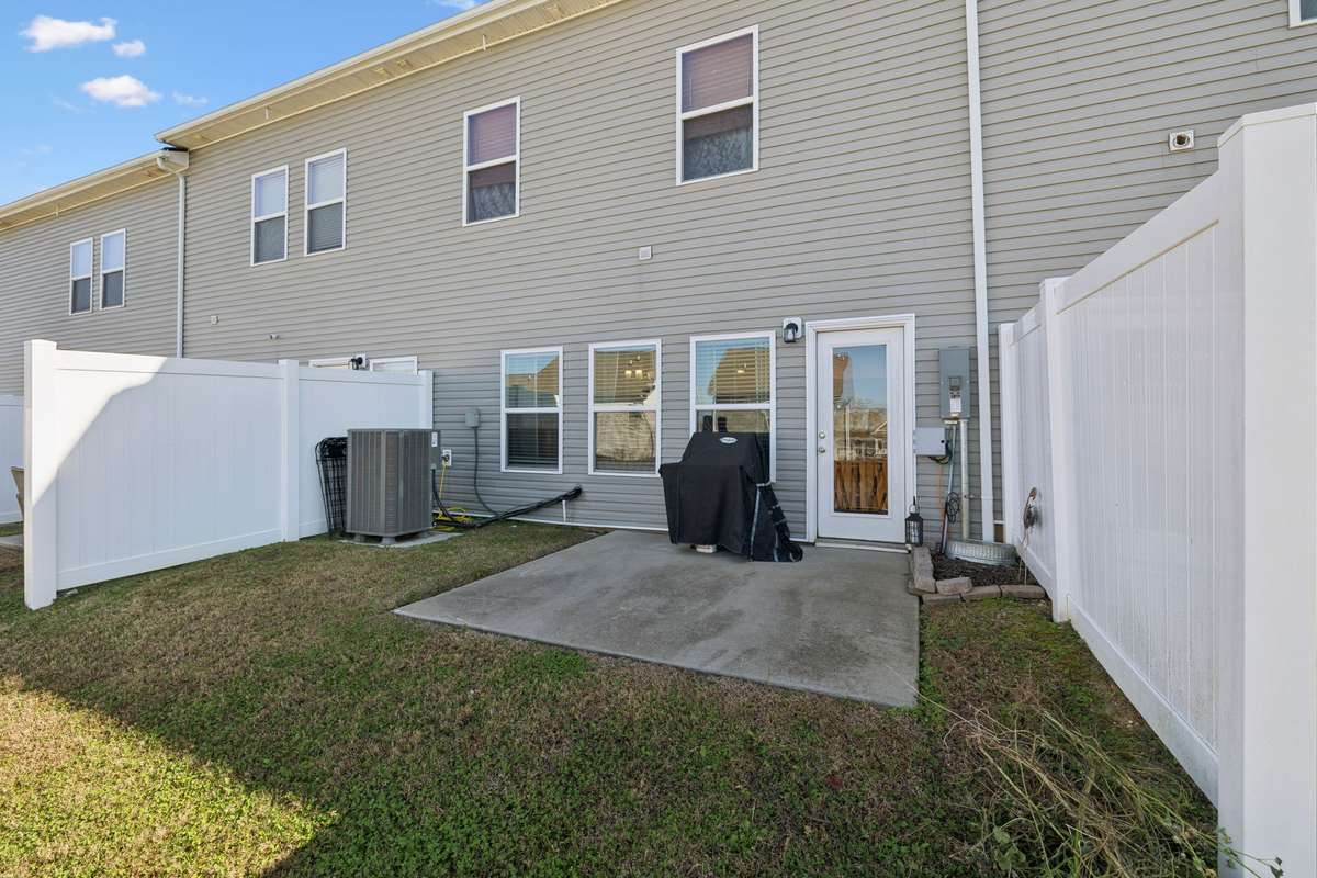 Concrete patio is perfect for grilling out or pets.  2605 Sherman Way Columbia TN 38401
