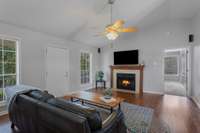 View from hall, looking toward primary suite.