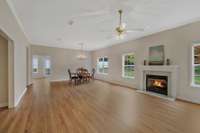 Living room to dining area.