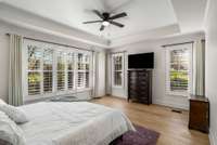 Primary bedroom with both eastern and southern sky views