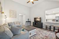 Family room open to kitchen.