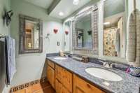 Double sink bathroom Suite for primary bedroom.