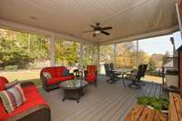 screened porch has trex flooring