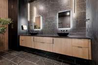 Dual vanity and plenty of linen storage within the primary bath.