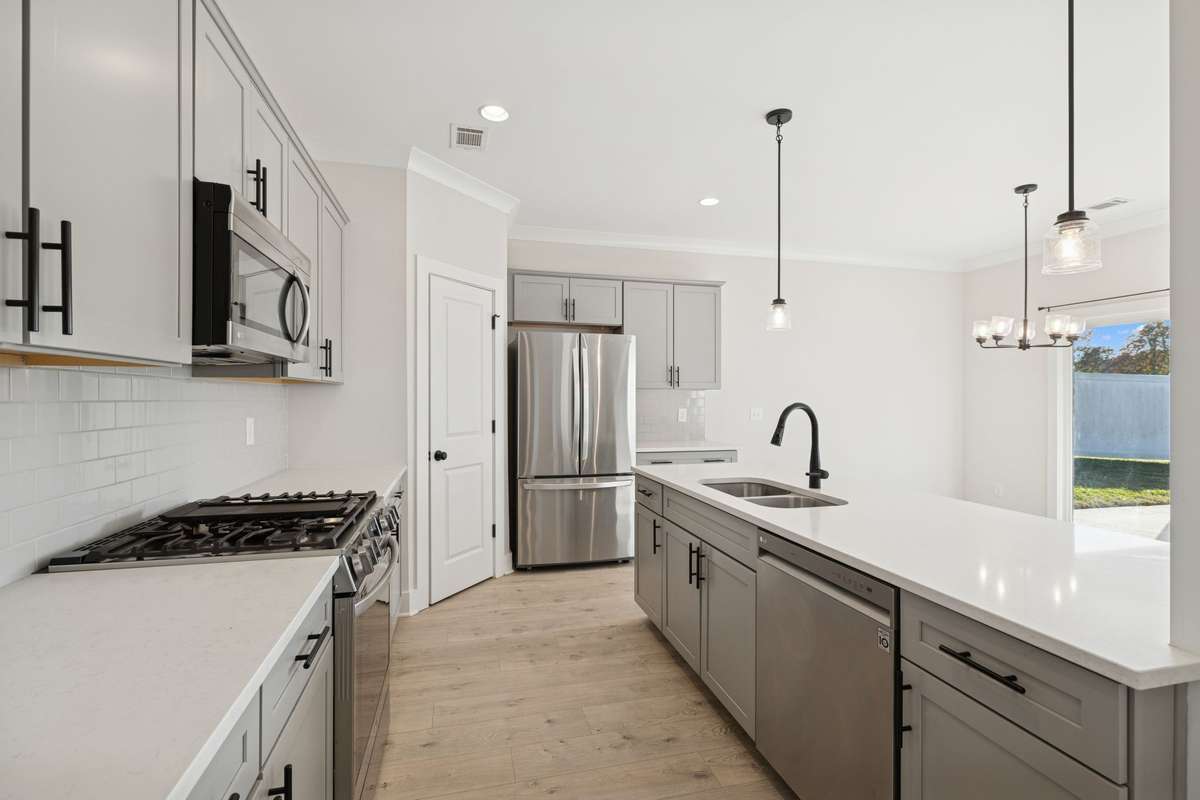 Kitchen View w/ Stainless Steel Appliances