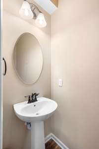 Half bathroom on main level.
