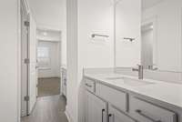 Jack and Jill bathroom! Dual sinks, SOFT close drawers & QUARTZ countertops