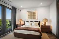 Virtually staged bedroom.