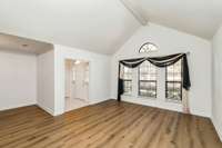 Foyer at front door entering the Living Room and formal dining room areas
