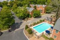 community pool located directly across from unit