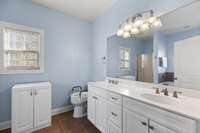 Double vanities on Primary Bathroom for 2 to have their own space.