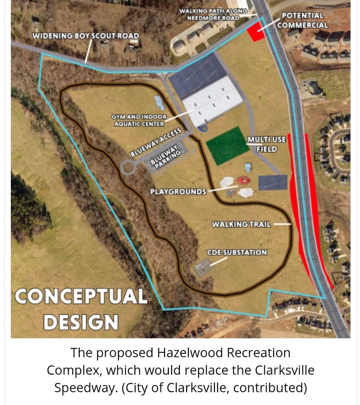 Hazelwood Recreational Complex, which will replace the Clarksville Speedway purchase by the City of Clarksville