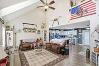 Take in the large living room with your kitchen in the background.  Perfect for entertaining.