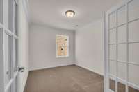 Another view of the office with French doors.