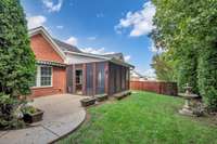 Outdoor patio and private fenced back yard.  Full irrigation.