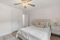 Primary Bedroom (Downstairs): This bedroom features two closets - a standard closet and an extra-large walk-in closet.