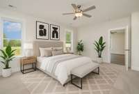 Large basement level bedroom with ensuite and walk-in closet