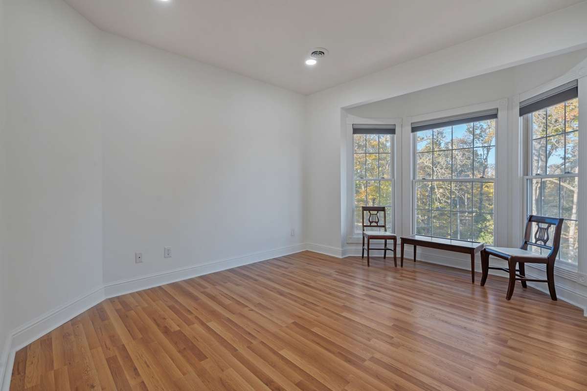 The second bedroom also has a bay window.