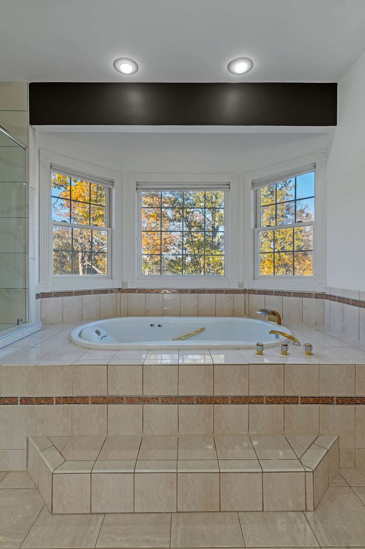 A jetted tub awaits you at the end of the day.