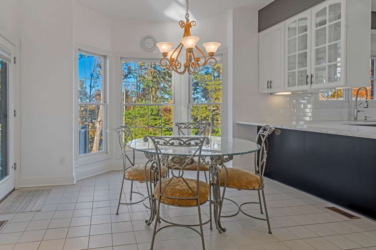 Notice the bay window in the breakfast room. The door on the left provides direct access to the deck.