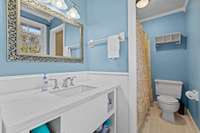 Primary bath with shower / tub combo